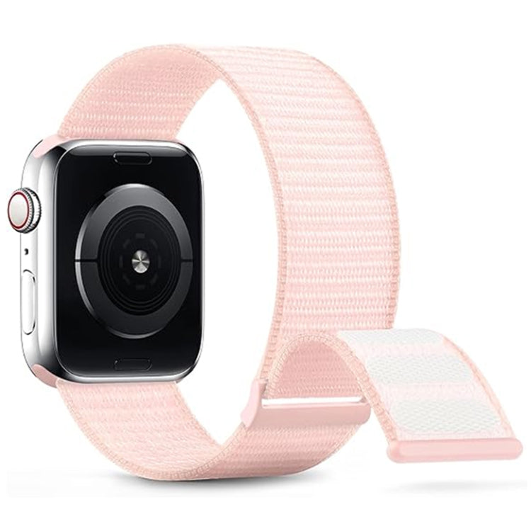 For Apple Watch 42mm Dual Hook and Loop Nylon Watch Band(Pearl Powder) - Watch Bands by PMC TechLife | Online Shopping South Africa | PMC TechLife
