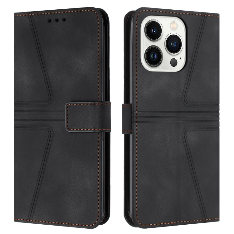 For iPhone 16 Pro Max Triangle Solid Color Leather Phone Case(Black) - iPhone 16 Pro Max Cases by PMC TechLife | Online Shopping South Africa | PMC TechLife | Buy Now Pay Later Mobicred