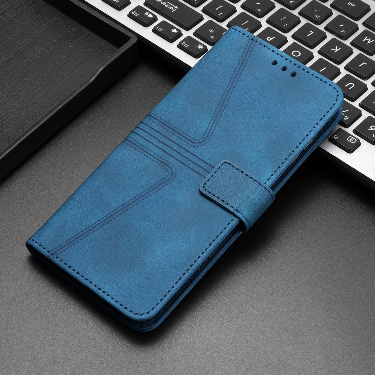 For iPhone 16 Plus Triangle Solid Color Leather Phone Case(Blue) - iPhone 16 Plus Cases by PMC TechLife | Online Shopping South Africa | PMC TechLife | Buy Now Pay Later Mobicred