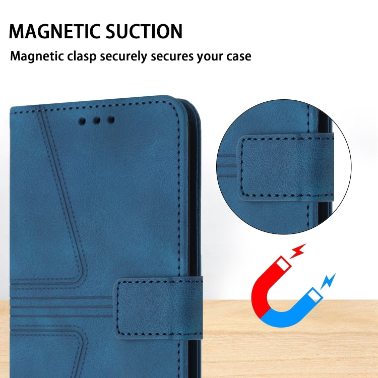 For iPhone 16 Plus Triangle Solid Color Leather Phone Case(Blue) - iPhone 16 Plus Cases by PMC TechLife | Online Shopping South Africa | PMC TechLife | Buy Now Pay Later Mobicred