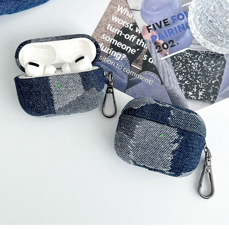 For AirPods 3 Stitching Denim Cloth Bluetooth Earphone Protective Case(Dark Color Lightning) - For AirPods 3 by PMC Jewellery | Online Shopping South Africa | PMC Jewellery | Buy Now Pay Later Mobicred