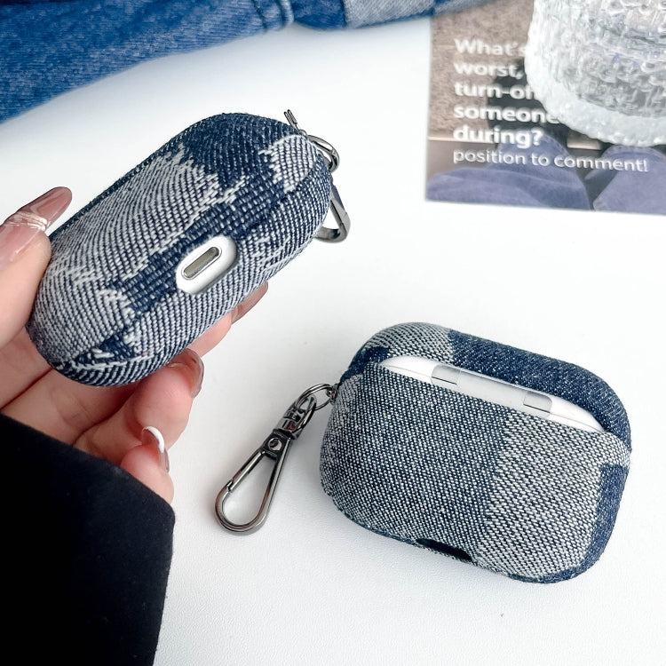For AirPods Pro 2 Stitching Denim Cloth Bluetooth Earphone Protective Case(Dark Color Lightning) - For AirPods Pro 2 by PMC Jewellery | Online Shopping South Africa | PMC Jewellery | Buy Now Pay Later Mobicred