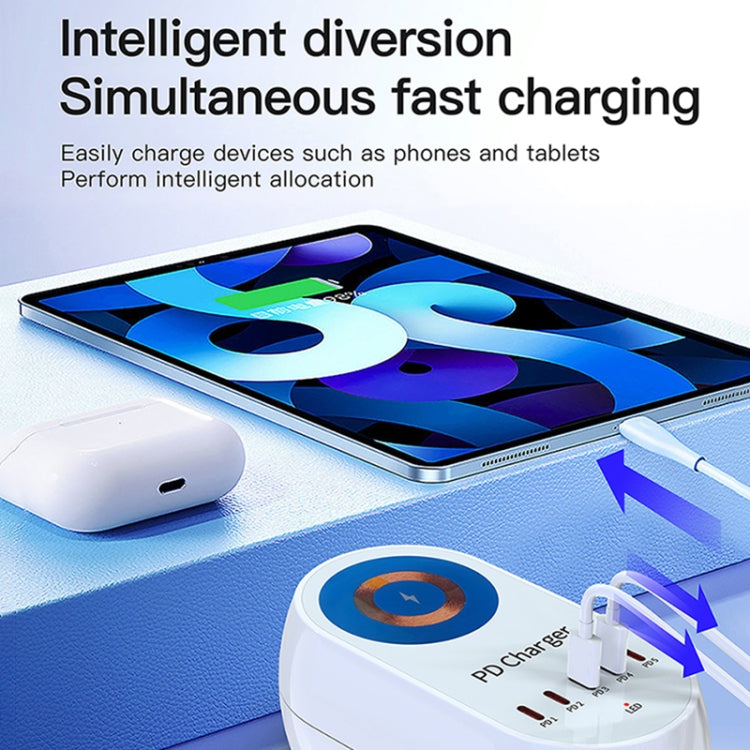 WLX-810C 140W GaN PD Multi-port Charger, Support Wireless Fast Charging(White) - Multifunction Charger by PMC Jewellery | Online Shopping South Africa | PMC Jewellery | Buy Now Pay Later Mobicred