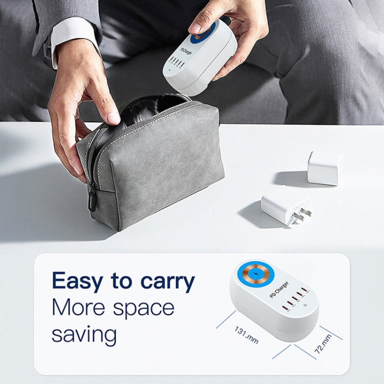 WLX-810C 140W GaN PD Multi-port Charger, Support Wireless Fast Charging(White) - Multifunction Charger by PMC Jewellery | Online Shopping South Africa | PMC Jewellery | Buy Now Pay Later Mobicred