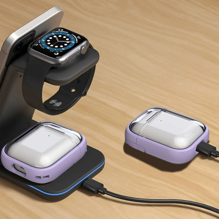 For AirPods 3 TPU Hybrid PC Case with Holder(Dark Blue) - For AirPods 3 by PMC Jewellery | Online Shopping South Africa | PMC Jewellery | Buy Now Pay Later Mobicred