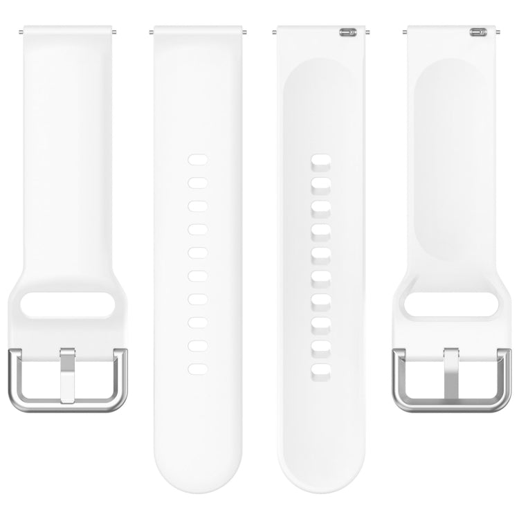 For Xiaomi Watch 2 Solid Color Metal Silver Buckle Silicone Watch Band, Size: S(White) - Watch Bands by PMC TechLife | Online Shopping South Africa | PMC TechLife