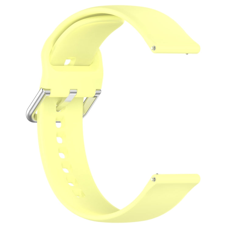 For Xiaomi Watch 2 Solid Color Metal Silver Buckle Silicone Watch Band, Size: S(Yellow) - Watch Bands by PMC Jewellery | Online Shopping South Africa | PMC Jewellery