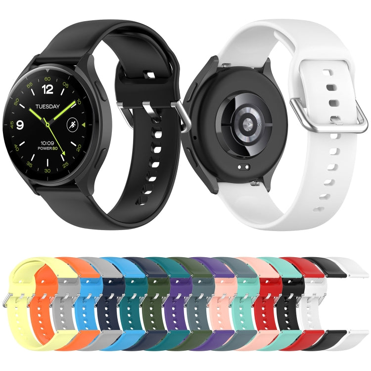 For Xiaomi Watch 2 Solid Color Metal Silver Buckle Silicone Watch Band, Size: S(Red) - Watch Bands by PMC TechLife | Online Shopping South Africa | PMC TechLife