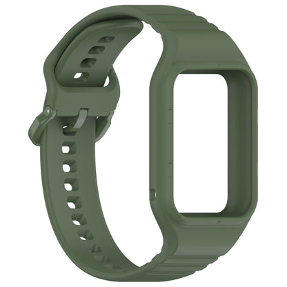 For Xiaomi Mi Band 8 Pro Solid Color Integrated TPU Watch Band(Dark Green) - Watch Bands by PMC Jewellery | Online Shopping South Africa | PMC Jewellery