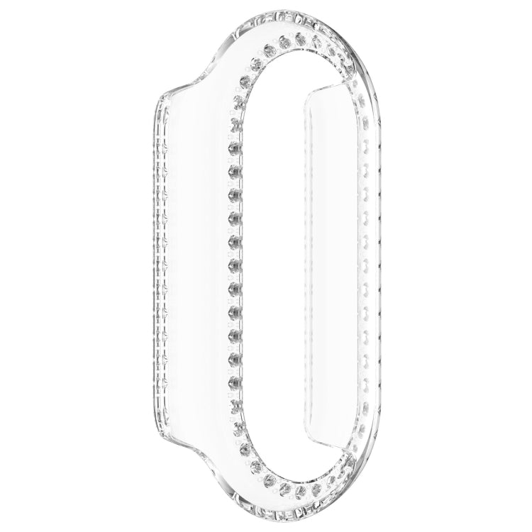 For Xiaomi Mi Band 8 Diamond Half Pack Hollow PC Watch Protective Case(Transparent) - Watch Cases by PMC TechLife | Online Shopping South Africa | PMC TechLife