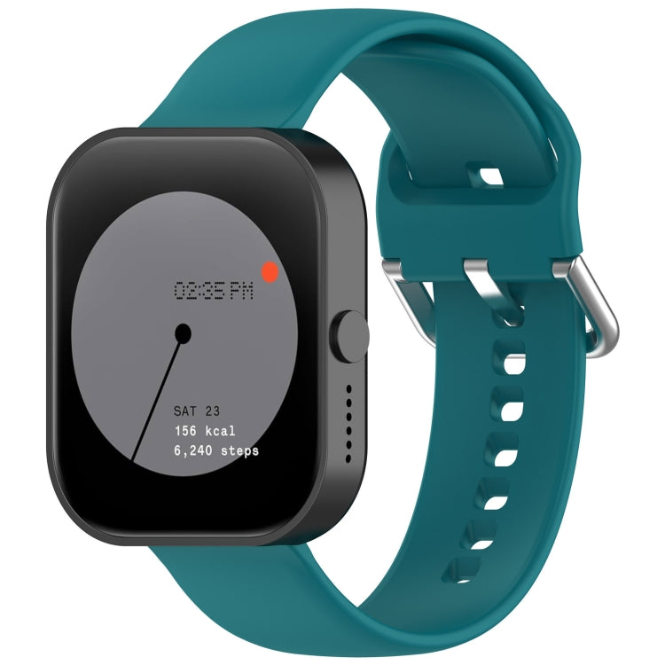 For CMF Watch Pro D395 22mm Solid Color Silver Buckle Silicone Watch Band, Size:L(Green) - Watch Bands by PMC TechLife | Online Shopping South Africa | PMC TechLife