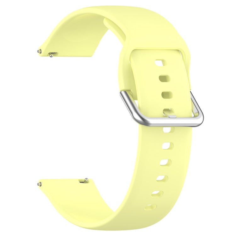 For CMF Watch Pro D395 22mm Solid Color Silver Buckle Silicone Watch Band, Size:L(Yellow) - Watch Bands by PMC Jewellery | Online Shopping South Africa | PMC Jewellery