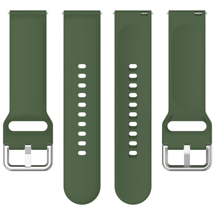 For CMF Watch Pro D395 22mm Solid Color Silver Buckle Silicone Watch Band, Size:L(Army Green) - Watch Bands by PMC Jewellery | Online Shopping South Africa | PMC Jewellery