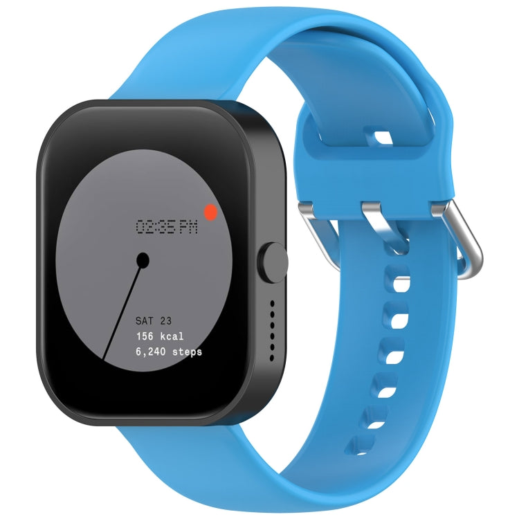 For CMF Watch Pro D395 22mm Solid Color Silver Buckle Silicone Watch Band, Size:L(Sky Blue) - Watch Bands by PMC TechLife | Online Shopping South Africa | PMC TechLife