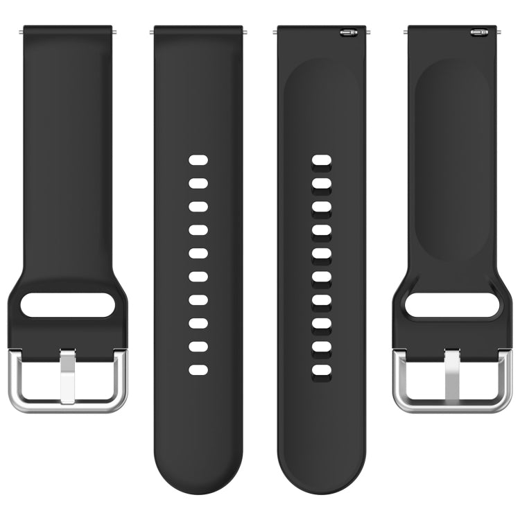 For CMF Watch Pro D395 22mm Solid Color Silver Buckle Silicone Watch Band, Size:S(Black) - Watch Bands by PMC TechLife | Online Shopping South Africa | PMC TechLife