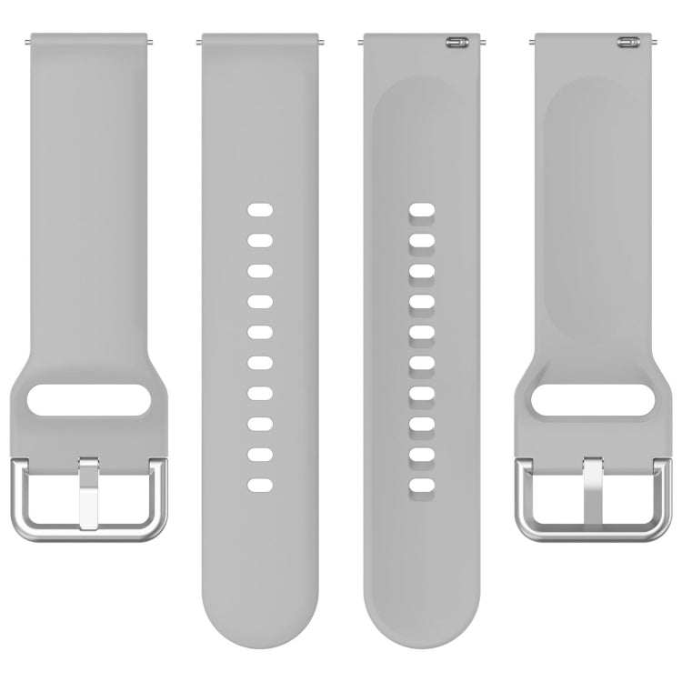 For CMF Watch Pro D395 22mm Solid Color Silver Buckle Silicone Watch Band, Size:S(Grey) - Watch Bands by PMC TechLife | Online Shopping South Africa | PMC TechLife
