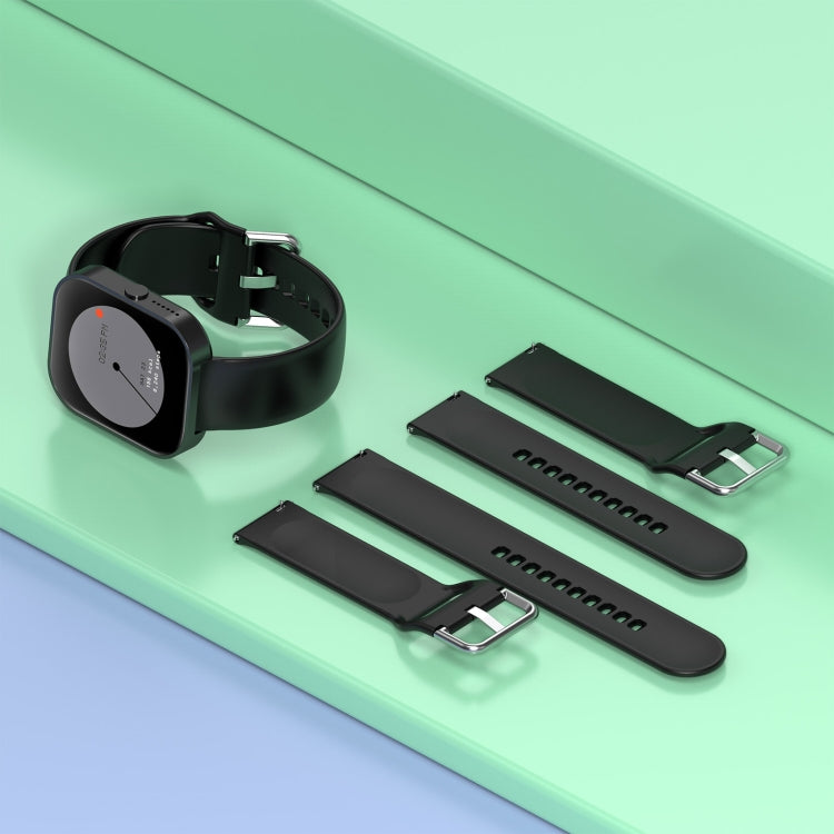 For CMF Watch Pro D395 22mm Solid Color Silver Buckle Silicone Watch Band, Size:L(Teal) - Watch Bands by PMC TechLife | Online Shopping South Africa | PMC TechLife