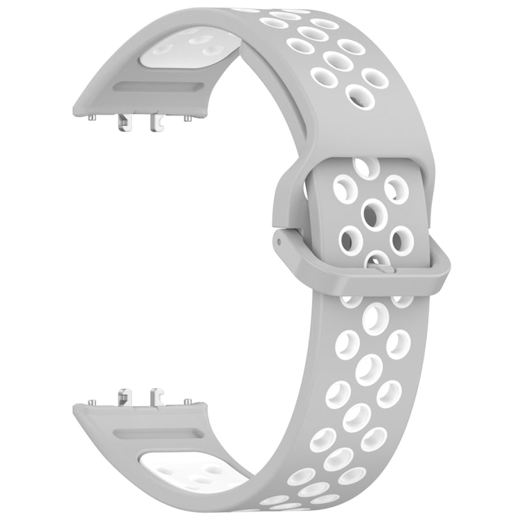 For Samsung Galaxy Fit 3 Two Color Breathable Silicone Watch Band(Grey White) - Watch Bands by PMC TechLife | Online Shopping South Africa | PMC TechLife