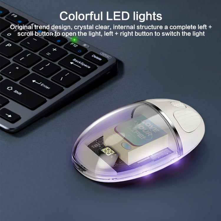 ZGA Colorful Transparent Dual Mode Wireless 2.4G + Bluetooth 5.0 Mouse(Purple) - Wireless Mice by ZGA | Online Shopping South Africa | PMC Jewellery | Buy Now Pay Later Mobicred