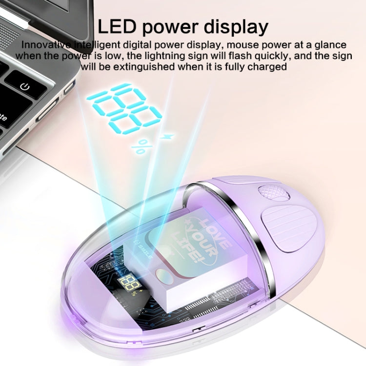 ZGA Colorful Transparent Dual Mode Wireless 2.4G + Bluetooth 5.0 Mouse(Creamy White) - free shipping - PMC Jewellery - Order now!