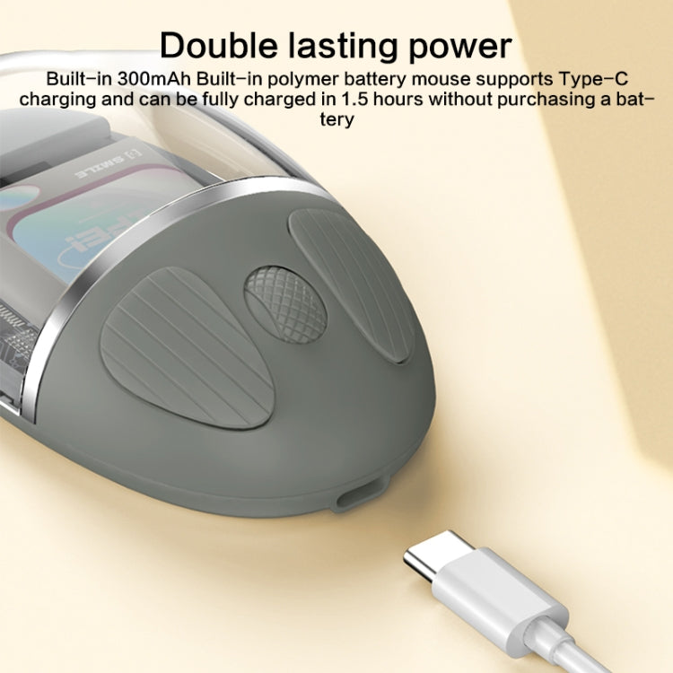 ZGA Colorful Transparent Dual Mode Wireless 2.4G + Bluetooth 5.0 Mouse(Creamy White) - free shipping - PMC Jewellery - Order now!
