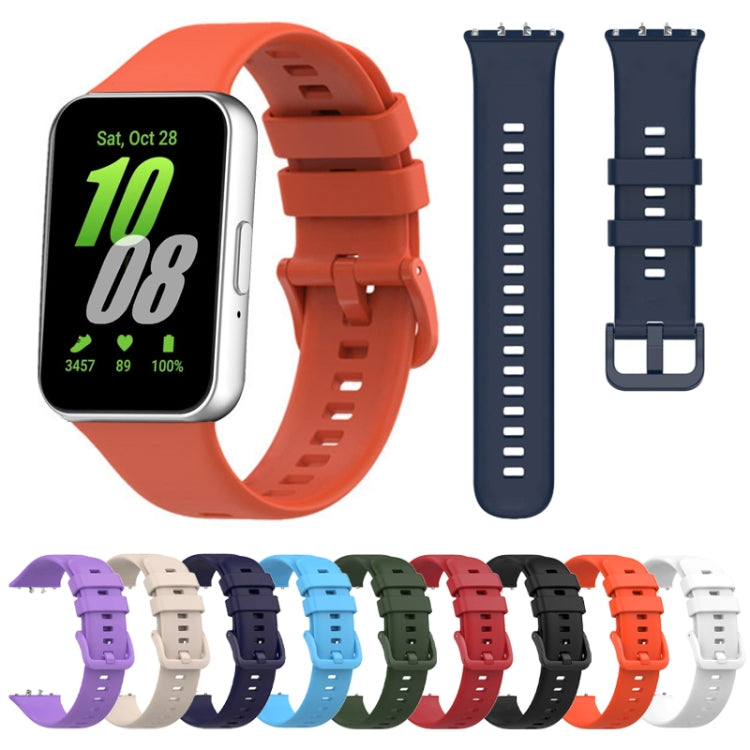 For Samsung Galaxy Fit 3 Solid Color Buckle Silicone Watch Band(Orange) - Watch Bands by PMC Jewellery | Online Shopping South Africa | PMC Jewellery