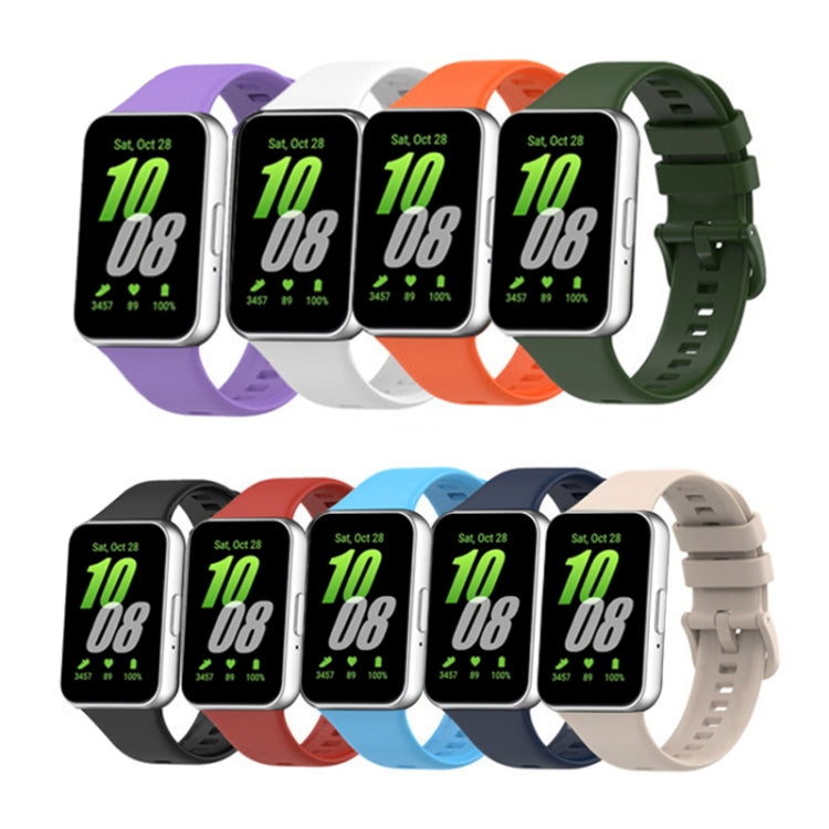 For Samsung Galaxy Fit 3 Solid Color Buckle Silicone Watch Band(Orange) - Watch Bands by PMC TechLife | Online Shopping South Africa | PMC TechLife