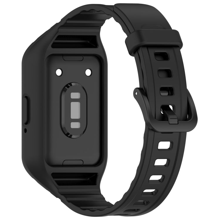 For Samsung Galaxy Fit 3 Solid Color Integrated TPU Watch Band(Black) - Watch Bands by PMC Jewellery | Online Shopping South Africa | PMC Jewellery