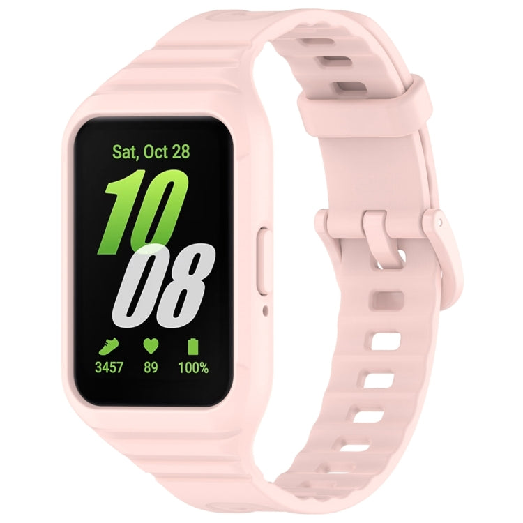 For Samsung Galaxy Fit 3 Solid Color Integrated TPU Watch Band(Light Pink) - Watch Bands by PMC TechLife | Online Shopping South Africa | PMC TechLife