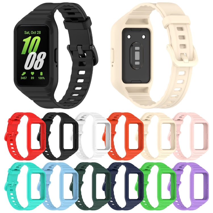 For Samsung Galaxy Fit 3 Solid Color Integrated TPU Watch Band(White) - Watch Bands by PMC Jewellery | Online Shopping South Africa | PMC Jewellery