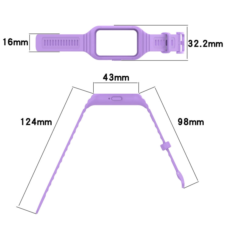 For Samsung Galaxy Fit 3 Solid Color Integrated TPU Watch Band(Purple) - Watch Bands by PMC TechLife | Online Shopping South Africa | PMC TechLife