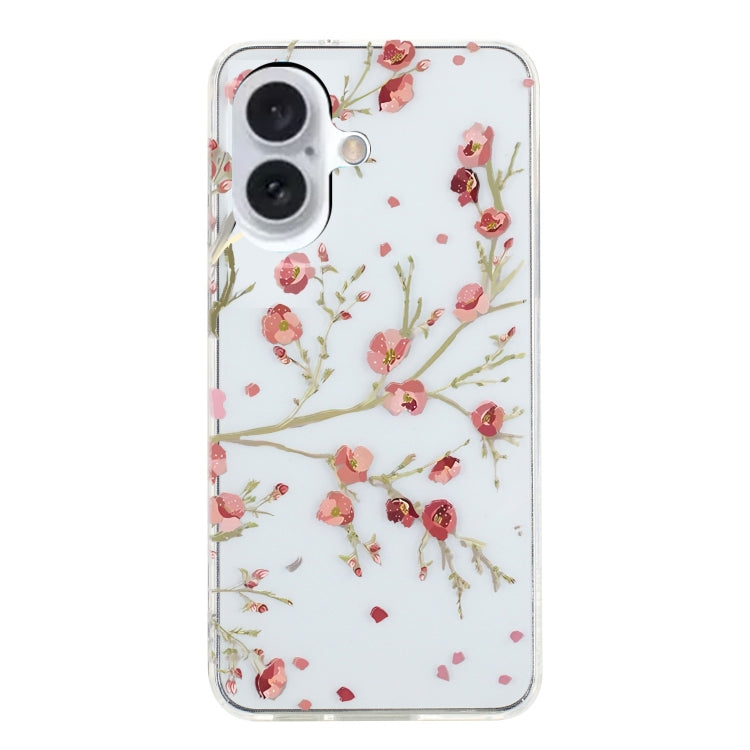 For iPhone 16 Colorful Painting Pattern TPU Phone Case(Red Flowers) - iPhone 16 Cases by PMC TechLife | Online Shopping South Africa | PMC TechLife | Buy Now Pay Later Mobicred