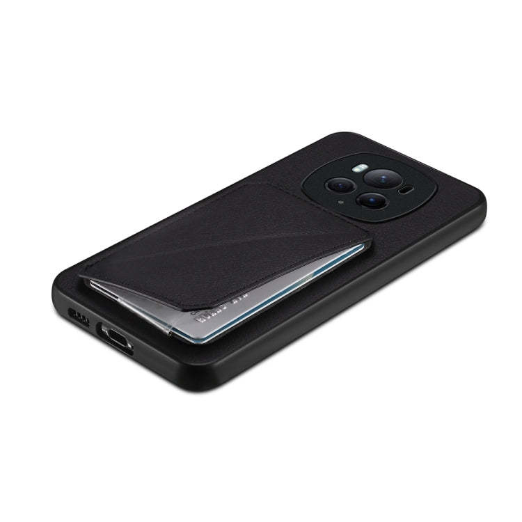 For Honor Magic6 Pro 5G D04 Calf Texture Dual Card Slot Holder Phone Case(Black) - Honor Cases by PMC Jewellery | Online Shopping South Africa | PMC Jewellery | Buy Now Pay Later Mobicred