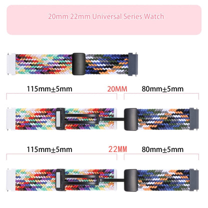 22mm Two-color Magnetic Braided Nylon Watch Band(Starlight Colorful Pink) - 22mm Bands by PMC Jewellery | Online Shopping South Africa | PMC Jewellery