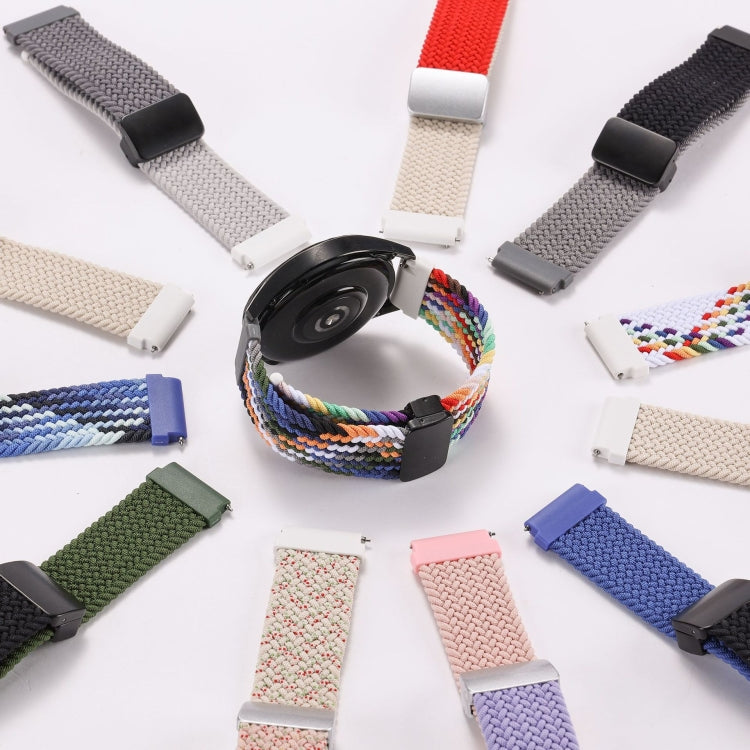 20mm Two-color Magnetic Braided Nylon Watch Band(Olive Black) - 20mm Bands by PMC TechLife | Online Shopping South Africa | PMC TechLife