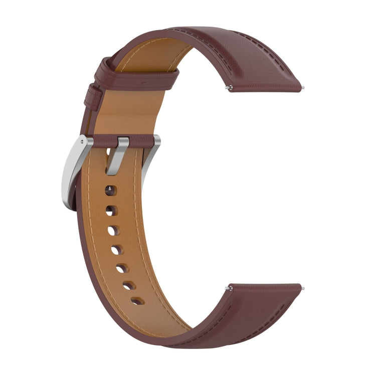 For Xiaomi Watch 2 22mm Genuine Leather Watch Band(Dark Brown) - Watch Bands by PMC Jewellery | Online Shopping South Africa | PMC Jewellery