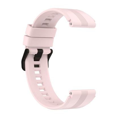 For Honor Watch GS 4 Striped Stainless Steel Buckle Silicone Watch Band(Light Pink) - Watch Bands by PMC Jewellery | Online Shopping South Africa | PMC Jewellery