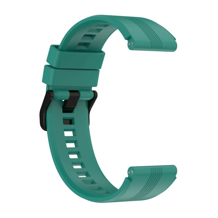 For Honor Watch GS 4 Striped Stainless Steel Buckle Silicone Watch Band(Pine Green) - Watch Bands by PMC Jewellery | Online Shopping South Africa | PMC Jewellery