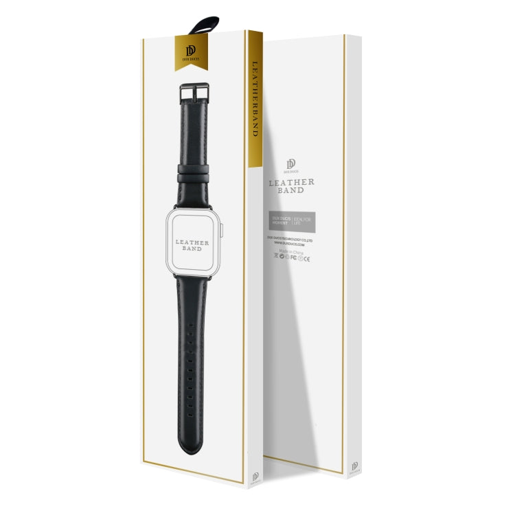 For Apple Watch 38mm DUX DUCIS Business Genuine Leather Watch Strap(Black) - free shipping - PMC TechLife - Order now!