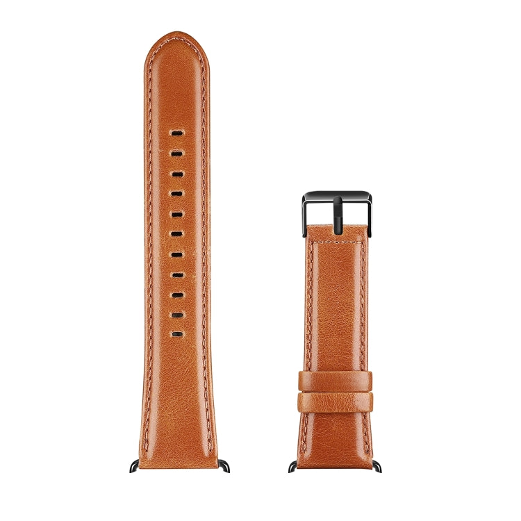 For Apple Watch Series 10 46mm DUX DUCIS Business Genuine Leather Watch Strap(Khaki) - Watch Bands by DUX DUCIS | Online Shopping South Africa | PMC Jewellery | Buy Now Pay Later Mobicred