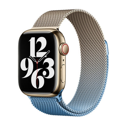 For Apple Watch SE 2023 40mm Milan Gradient Loop Magnetic Buckle Watch Band(Gold Blue) - Watch Bands by PMC Jewellery | Online Shopping South Africa | PMC Jewellery