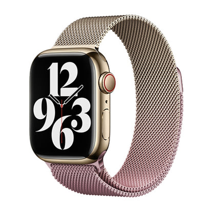 For Apple Watch Series 2 42mm Milan Gradient Loop Magnetic Buckle Watch Band(Gold Light Pink) - Watch Bands by PMC Jewellery | Online Shopping South Africa | PMC Jewellery