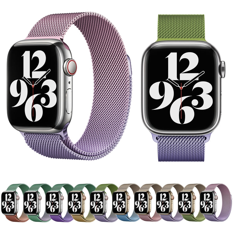 For Apple Watch SE 2022 44mm Milan Gradient Loop Magnetic Buckle Watch Band(Purple Green) - Watch Bands by PMC Jewellery | Online Shopping South Africa | PMC Jewellery