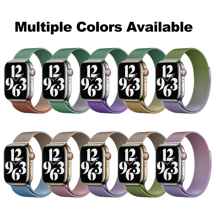 For Apple Watch Series 9 41mm Milan Gradient Loop Magnetic Buckle Watch Band(Gold Green) - Watch Bands by PMC Jewellery | Online Shopping South Africa | PMC Jewellery