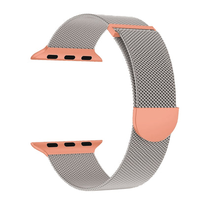 For Apple Watch Series 9 45mm Two Color Milanese Loop Magnetic Watch Band(Starlight Orange) - Watch Bands by PMC Jewellery | Online Shopping South Africa | PMC Jewellery