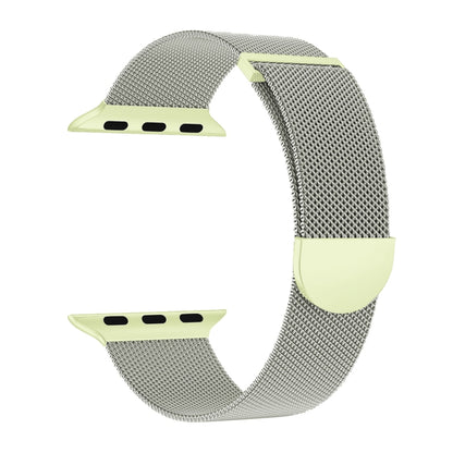 For Apple Watch Series 9 45mm Two Color Milanese Loop Magnetic Watch Band(Starlight Green) - Watch Bands by PMC Jewellery | Online Shopping South Africa | PMC Jewellery