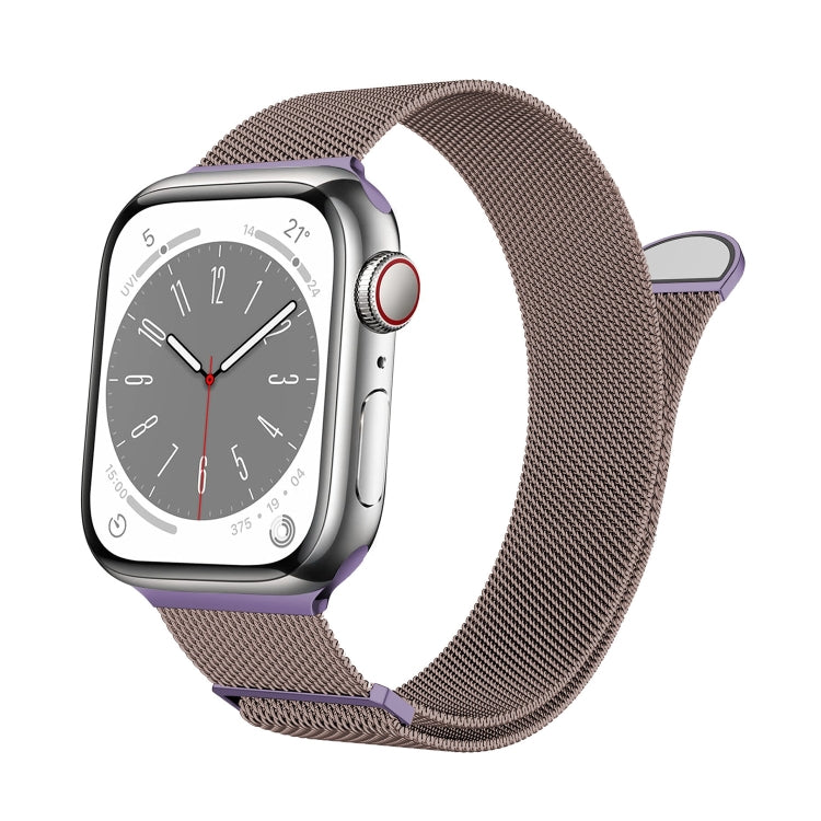 For Apple Watch Series 8 45mm Two Color Milanese Loop Magnetic Watch Band(Pink Purple) - Watch Bands by PMC Jewellery | Online Shopping South Africa | PMC Jewellery