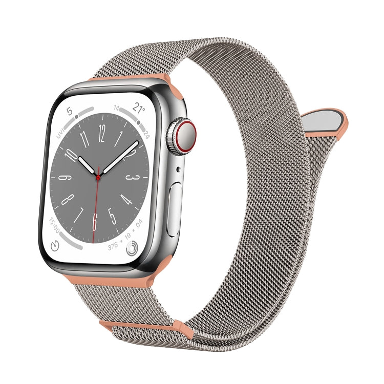 For Apple Watch Series 6 40mm Two Color Milanese Loop Magnetic Watch Band(Starlight Orange) - Watch Bands by PMC Jewellery | Online Shopping South Africa | PMC Jewellery