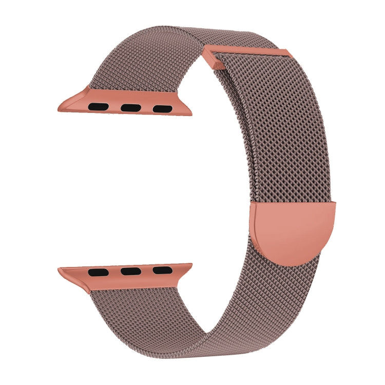 For Apple Watch Series 6 44mm Two Color Milanese Loop Magnetic Watch Band(Pink Orange) - Watch Bands by PMC Jewellery | Online Shopping South Africa | PMC Jewellery