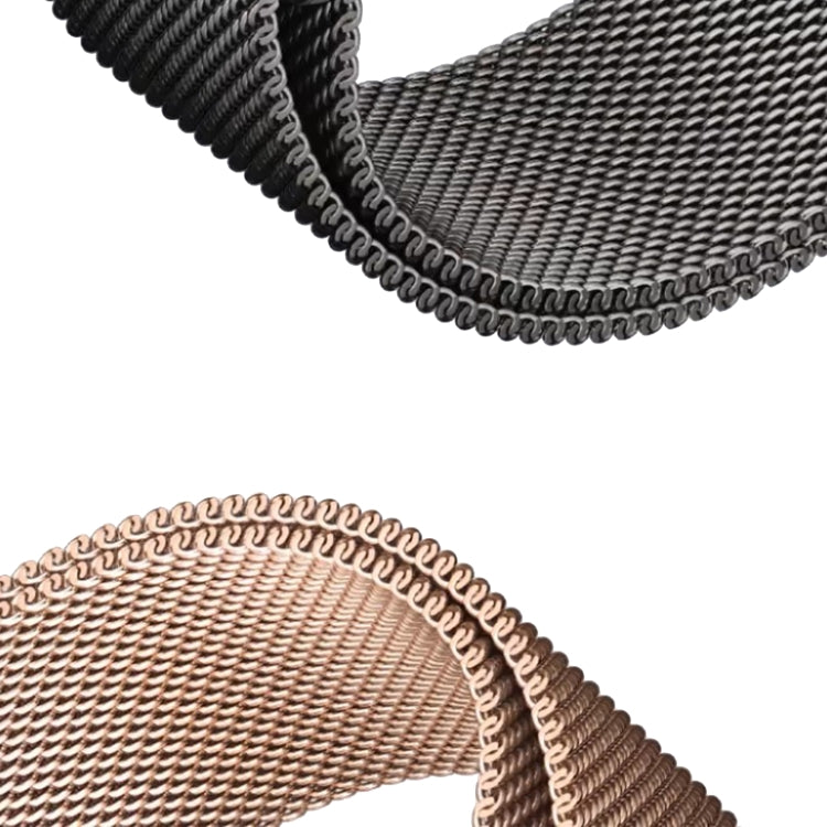 For Apple Watch Series 8 41mm Two Color Milanese Loop Magnetic Watch Band(Black Gold) - Watch Bands by PMC Jewellery | Online Shopping South Africa | PMC Jewellery